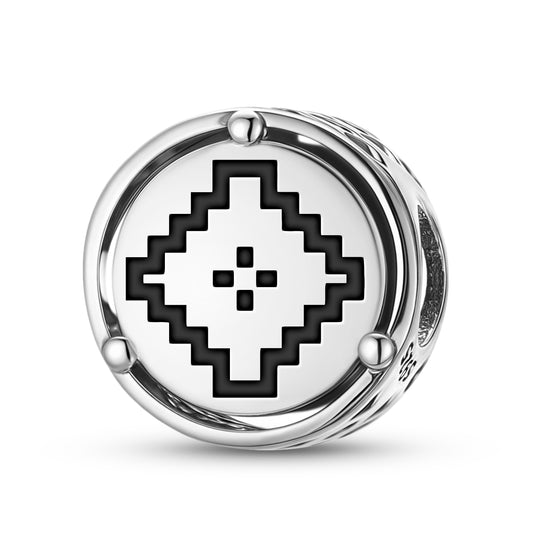 925 Sterling Silver Mapuche Cruz Simétrica Charms For Bracelets & Necklaces Pendants Beads Jewelry Fit Pan Bracelet Charm Ethnic Cultural Symbols Gifts For Women