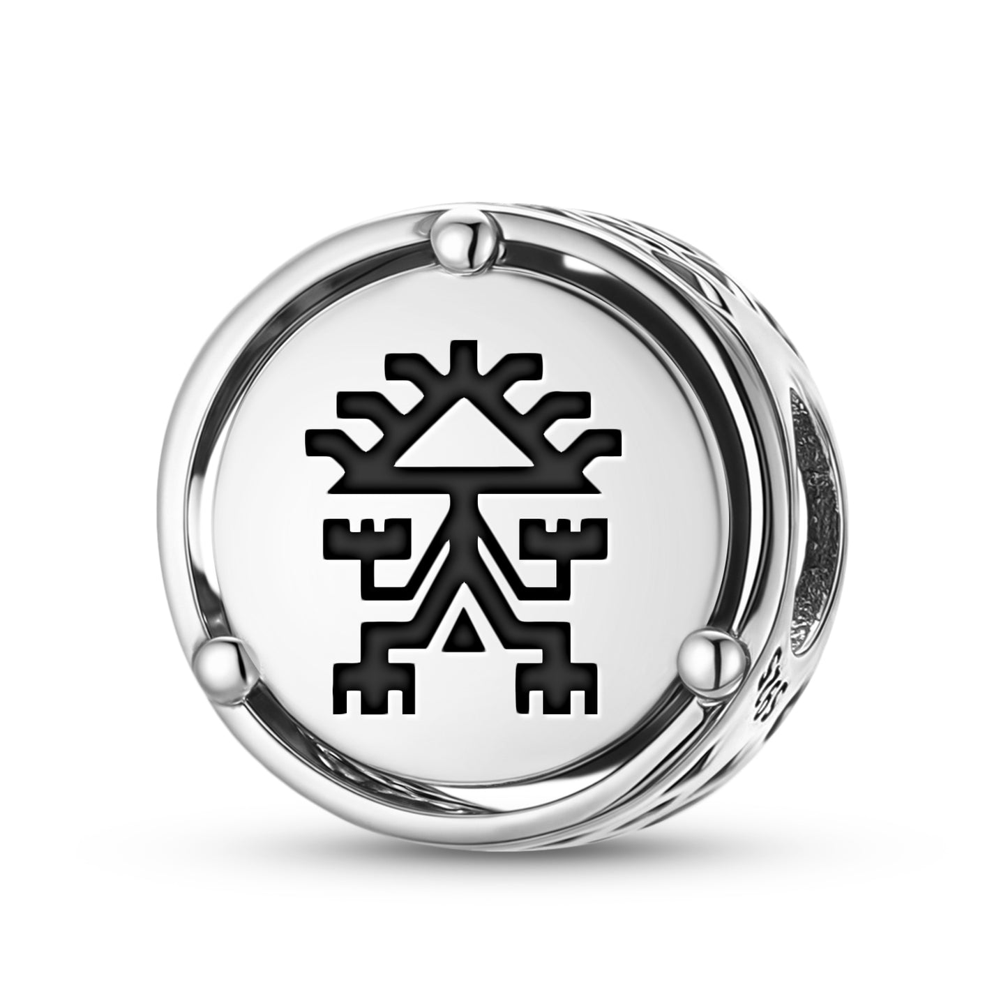 925 Sterling Silver Mapuche Lukutuwe Charms For Bracelets & Necklaces Pendants Beads Jewelry Fit Pan Bracelet Charm Ethnic Cultural Symbols Gifts For Women