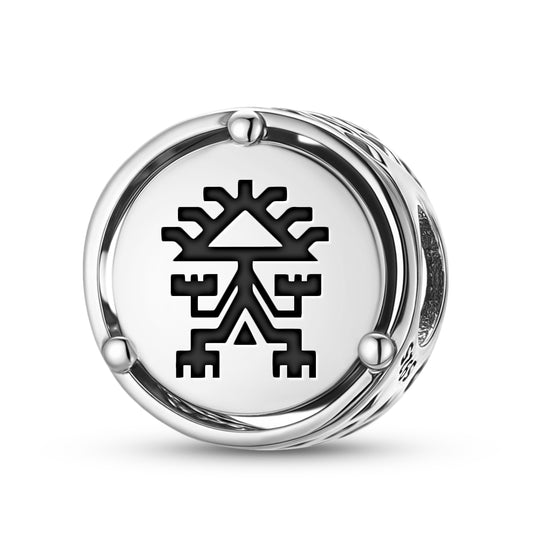 925 Sterling Silver Mapuche Lukutuwe Charms For Bracelets & Necklaces Pendants Beads Jewelry Fit Pan Bracelet Charm Ethnic Cultural Symbols Gifts For Women