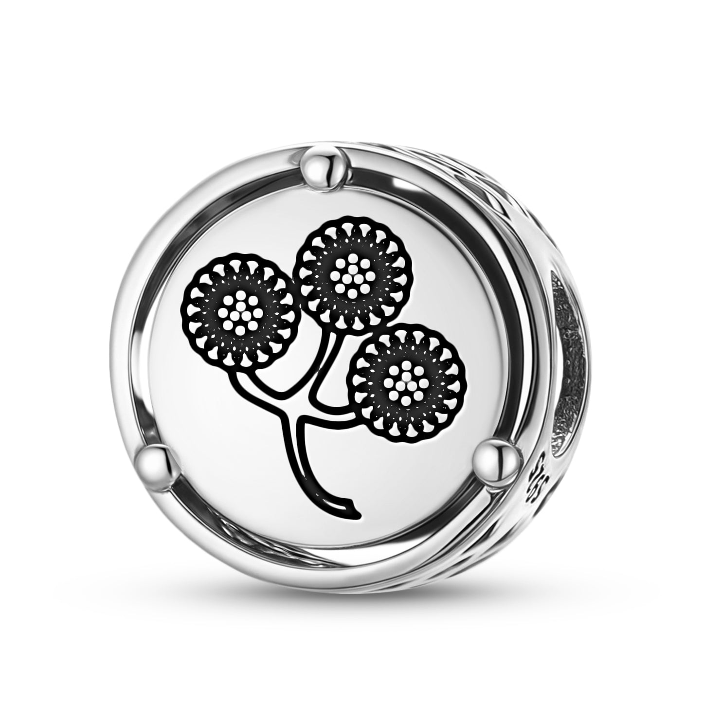 925 Sterling Silver Flowers Tansy Charms For Bracelets & Necklaces Pendants Beads Jewelry Fit Pan Bracelet Charm Ethnic Cultural Symbols Gifts For Women