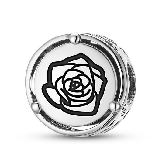 925 Sterling Silver Flowers Rose Charms For Bracelets & Necklaces Pendants Beads Jewelry Fit Pan Bracelet Charm Ethnic Cultural Symbols Gifts For Women