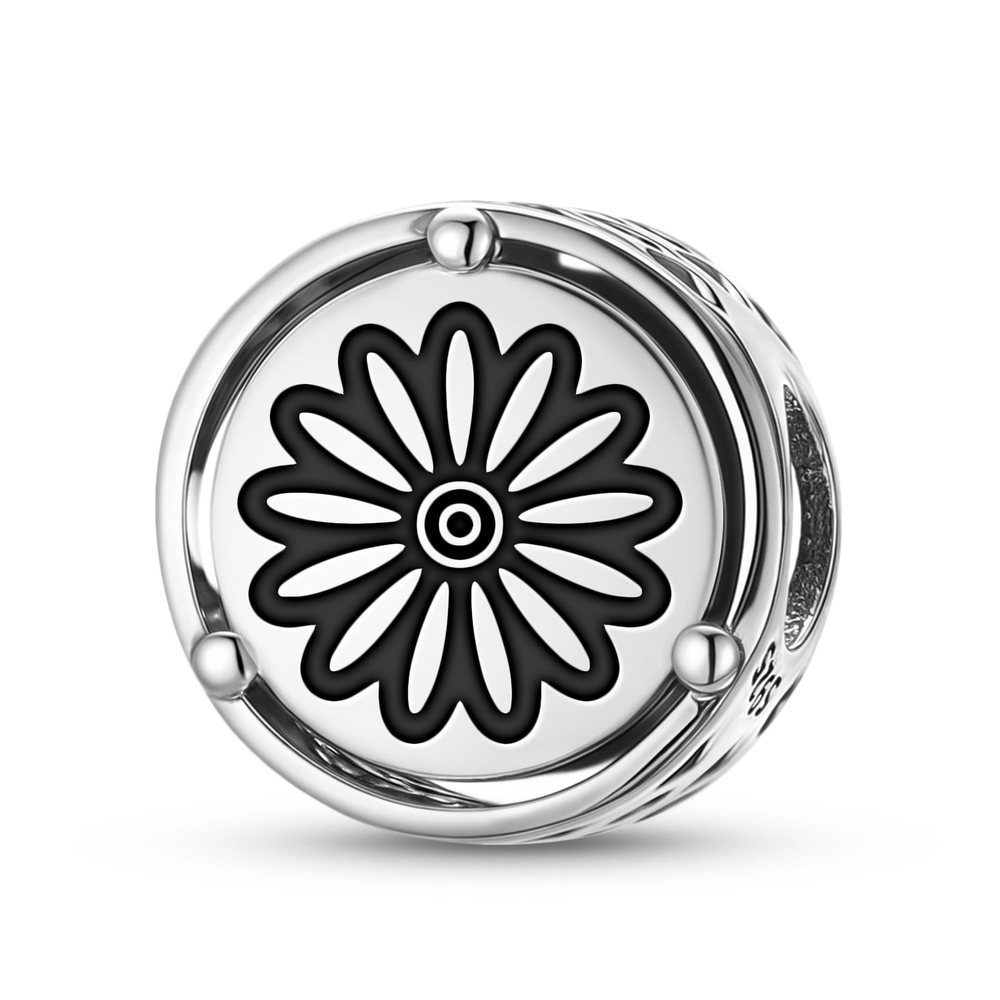 925 Sterling Silver Flowers Black-Eyed Susan Charms For Bracelets & Necklaces Pendants Beads Jewelry Fit Pan Bracelet Charm Ethnic Cultural Symbols Gifts For Women