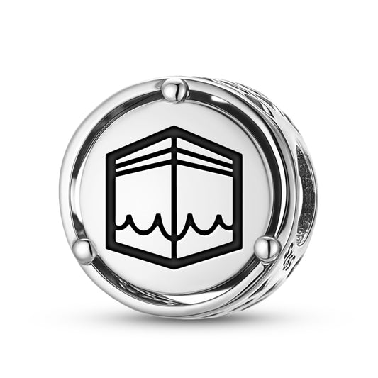 925 Sterling Silver Islam Kaaba Mecca Charms For Bracelets & Necklaces Pendants Beads Jewelry Fit Pan Bracelet Charm Ethnic Cultural Symbols Gifts For Women