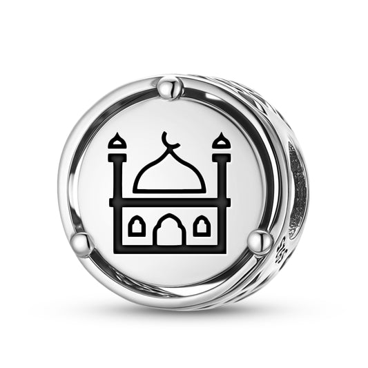 925 Sterling Silver Islam Mosque Charms For Bracelets & Necklaces Pendants Beads Jewelry Fit Pan Bracelet Charm Ethnic Cultural Symbols Gifts For Women