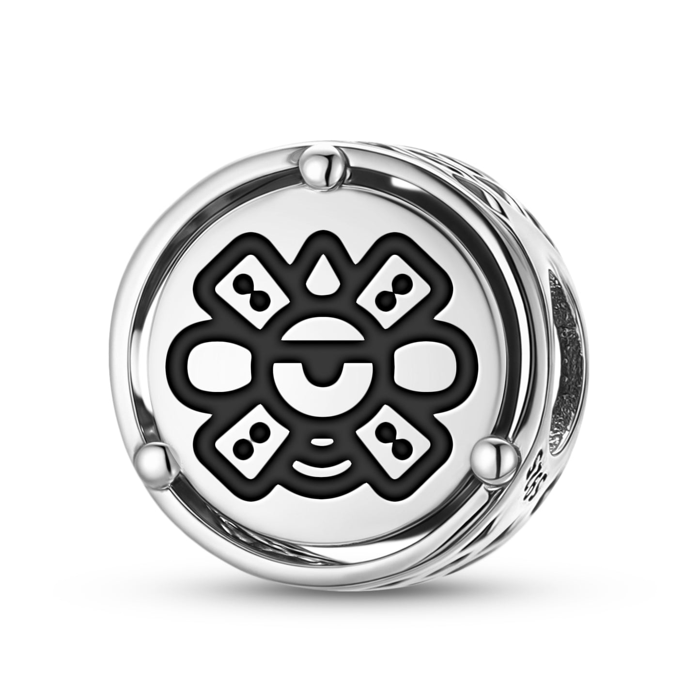 925 Sterling Silver Aztec Ollin Charms For Bracelets & Necklaces Pendants Beads Jewelry Fit Pan Bracelet Charm Ethnic Cultural Symbols Gifts For Women