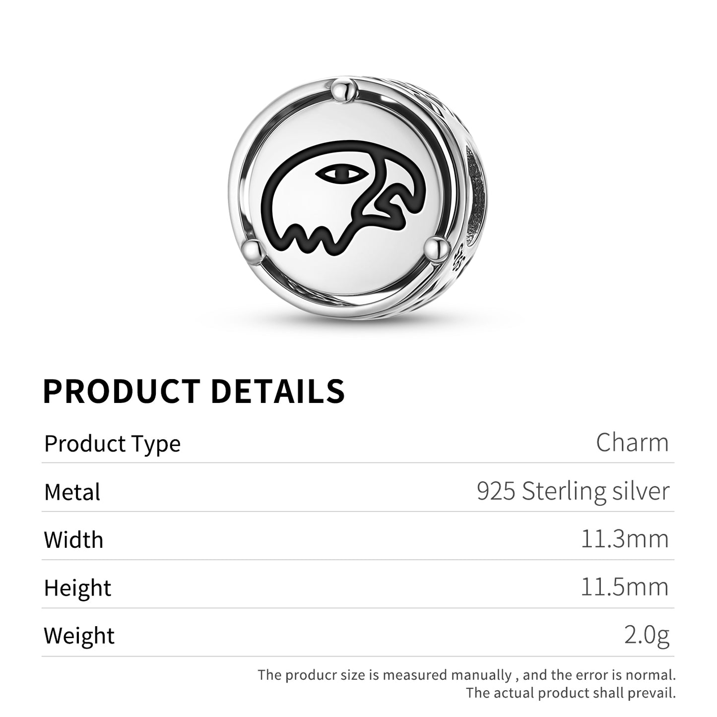 925 Sterling Silver Aztec Cuauhtli Charms For Bracelets & Necklaces Pendants Beads Jewelry Fit Pan Bracelet Charm Ethnic Cultural Symbols Gifts For Women