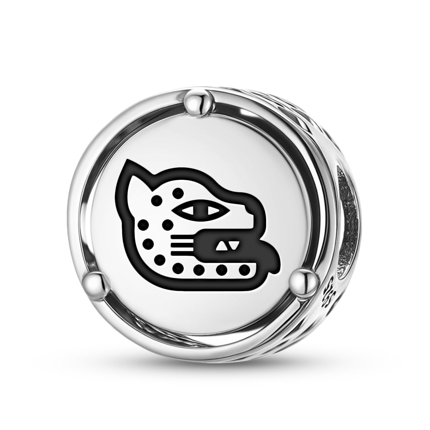 925 Sterling Silver Aztec Ocelotl Charms For Bracelets & Necklaces Pendants Beads Jewelry Fit Pan Bracelet Charm Ethnic Cultural Symbols Gifts For Women