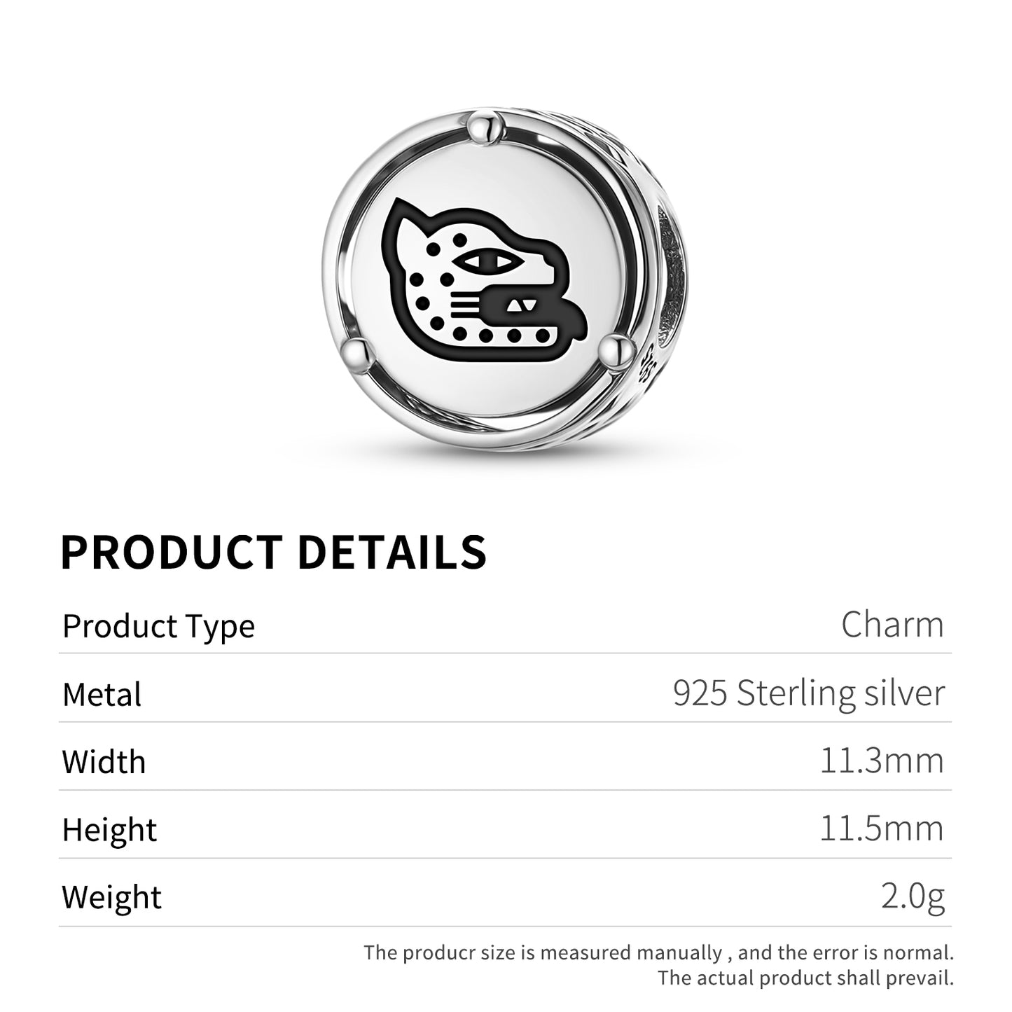 925 Sterling Silver Aztec Ocelotl Charms For Bracelets & Necklaces Pendants Beads Jewelry Fit Pan Bracelet Charm Ethnic Cultural Symbols Gifts For Women