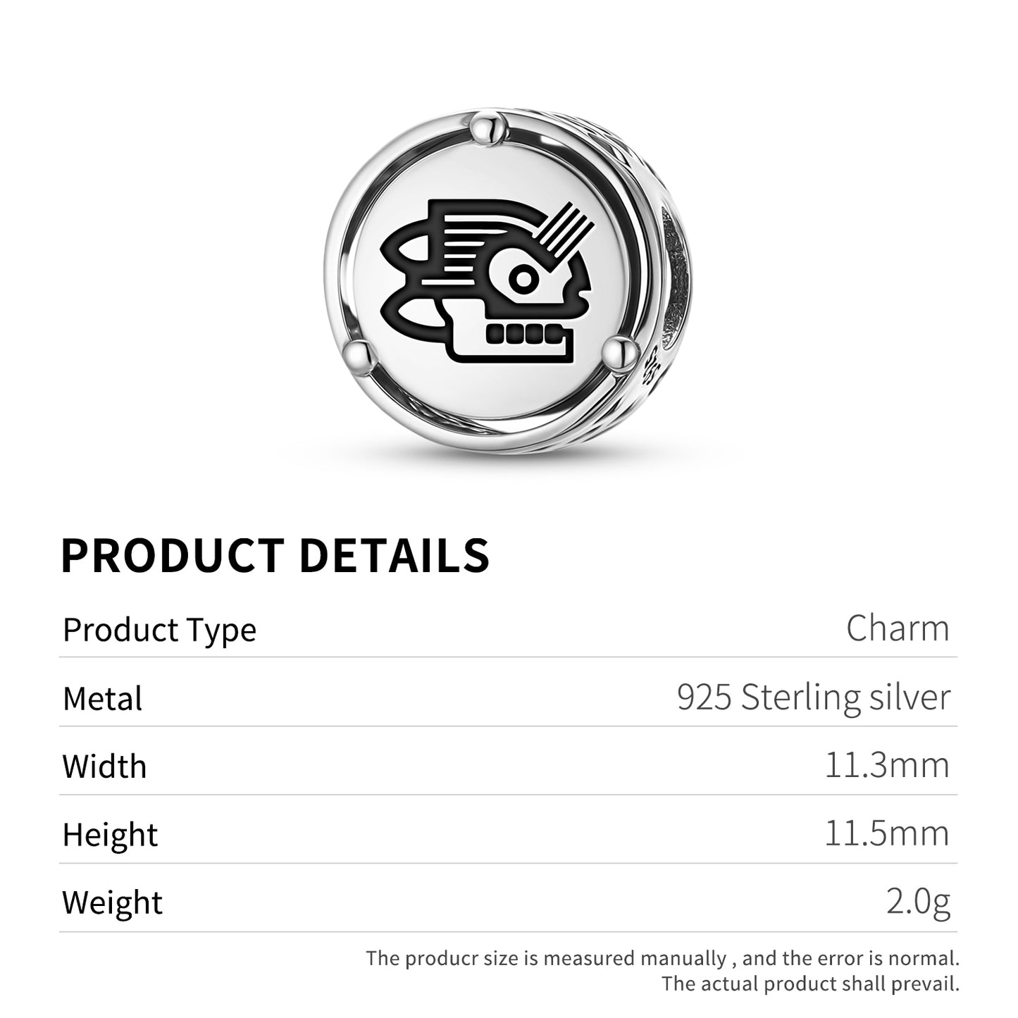 925 Sterling Silver Aztec Malinalli Charms For Bracelets & Necklaces Pendants Beads Jewelry Fit Pan Bracelet Charm Ethnic Cultural Symbols Gifts For Women