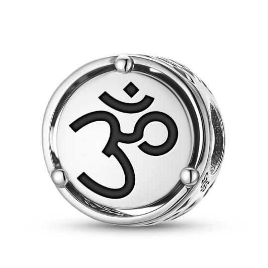 925 Sterling Silver Buddhist Om Charms For Bracelets & Necklaces Pendants Beads Jewelry Fit Pan Bracelet Charm Ethnic Cultural Symbols Gifts For Women