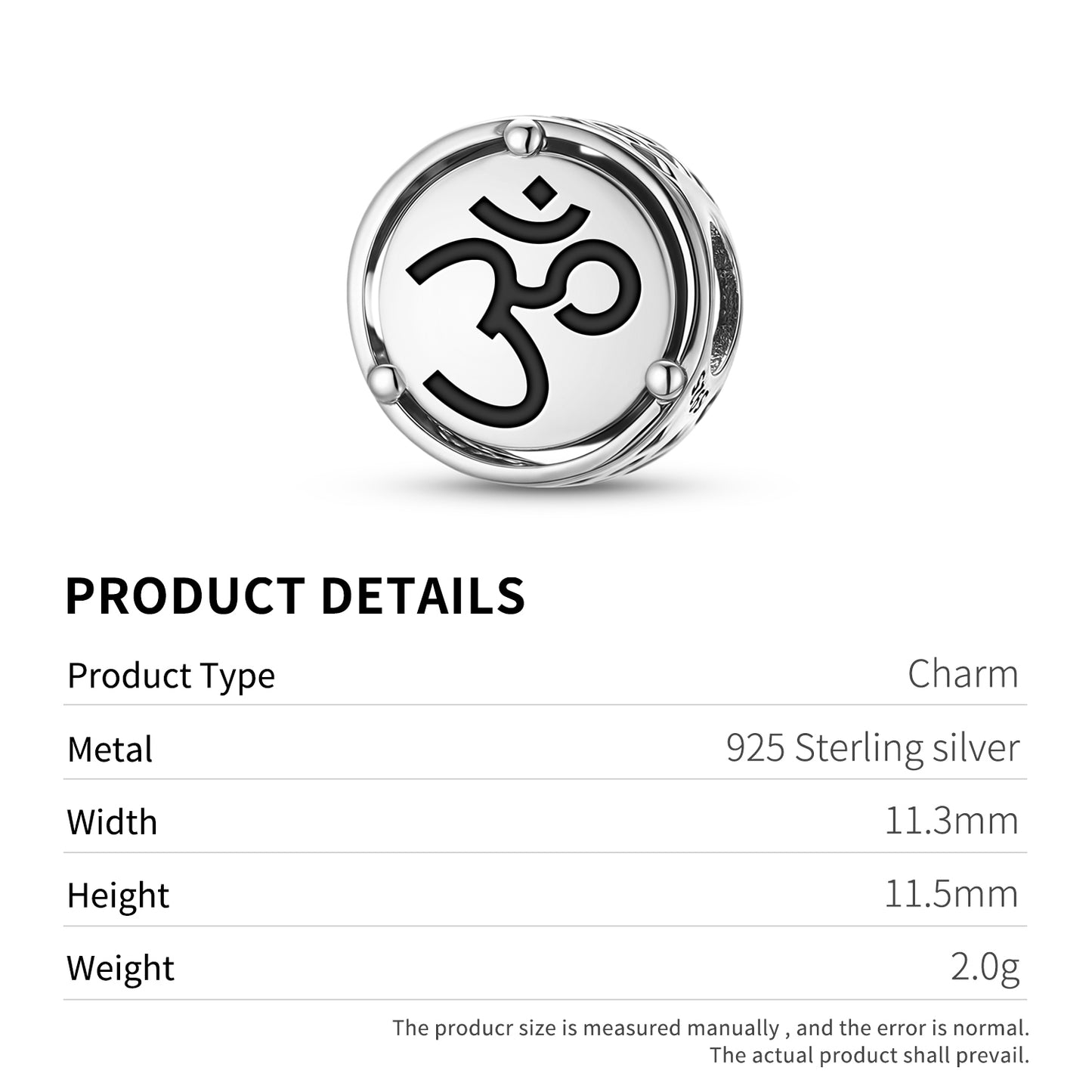 925 Sterling Silver Buddhist Om Charms For Bracelets & Necklaces Pendants Beads Jewelry Fit Pan Bracelet Charm Ethnic Cultural Symbols Gifts For Women