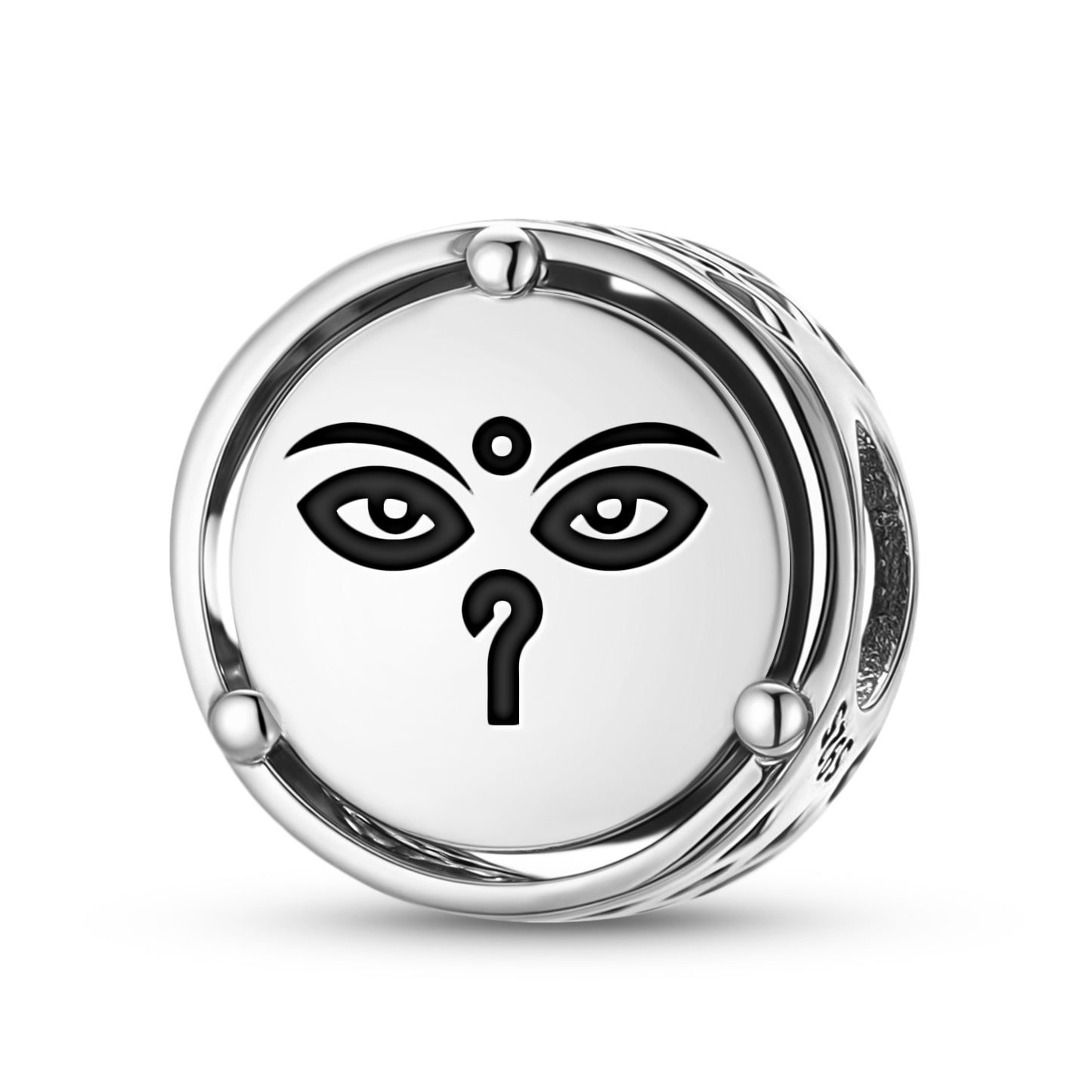 925 Sterling Silver Buddhist Buddha Eyes Charms For Bracelets & Necklaces Pendants Beads Jewelry Fit Pan Bracelet Charm Ethnic Cultural Symbols Gifts For Women