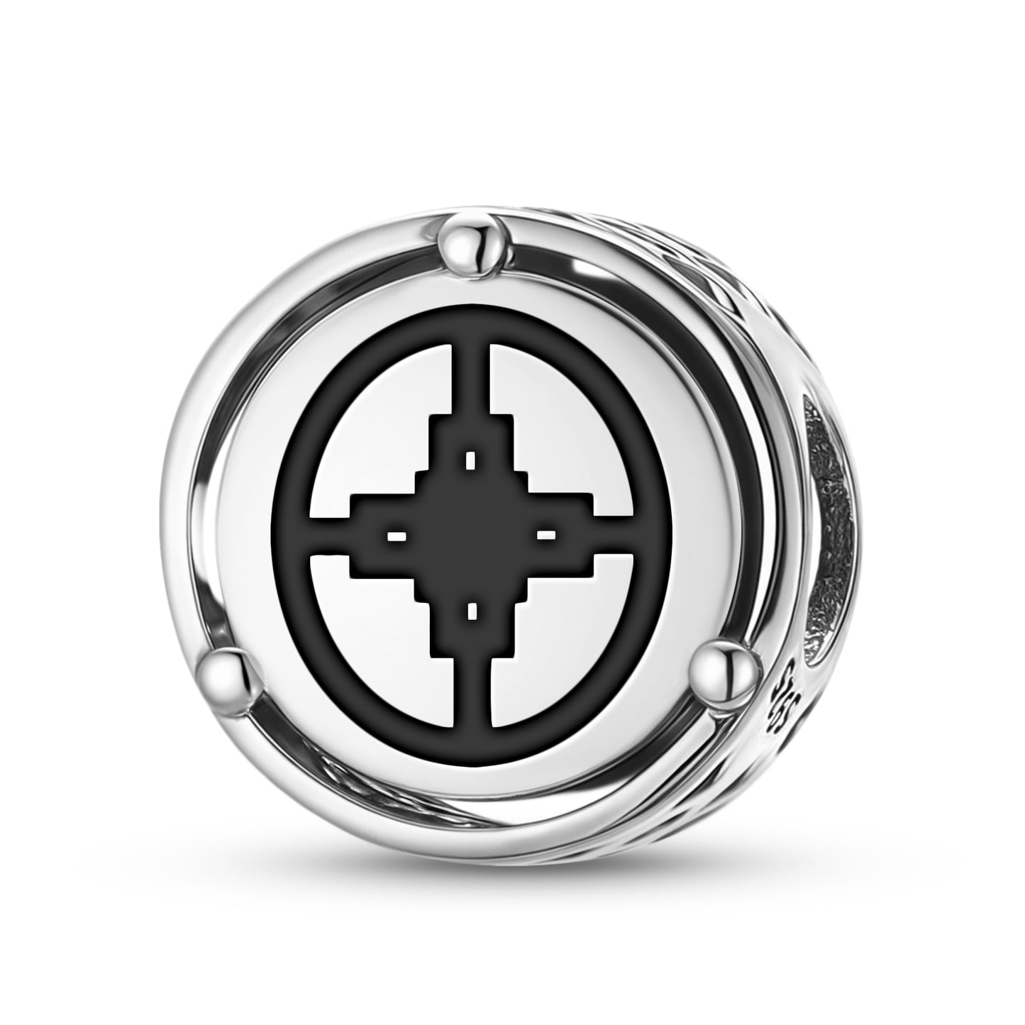 925 Sterling Silver Adinkra Dame Dame Charms For Bracelets & Necklaces Pendants Beads Jewelry Fit Pan Bracelet Charm Ethnic Cultural Symbols Gifts For Women