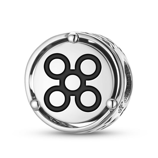 925 Sterling Silver Adinkra Mpuannum Charms For Bracelets & Necklaces Pendants Beads Jewelry Fit Pan Bracelet Charm Ethnic Cultural Symbols Gifts For Women
