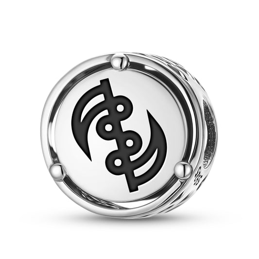 925 Sterling Silver Adinkra Gye Nyame Charms For Bracelets & Necklaces Pendants Beads Jewelry Fit Pan Bracelet Charm Ethnic Cultural Symbols Gifts For Women