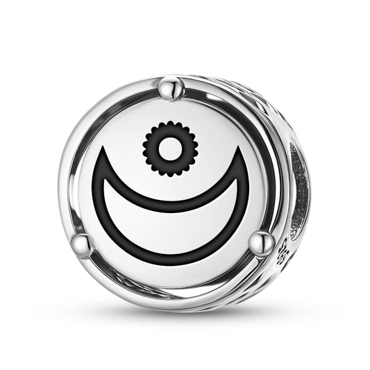 925 Sterling Silver Adinkra Osram Ne Nsoromma Charms For Bracelets & Necklaces Pendants Beads Jewelry Fit Pan Bracelet Charm Ethnic Cultural Symbols Gifts For Women