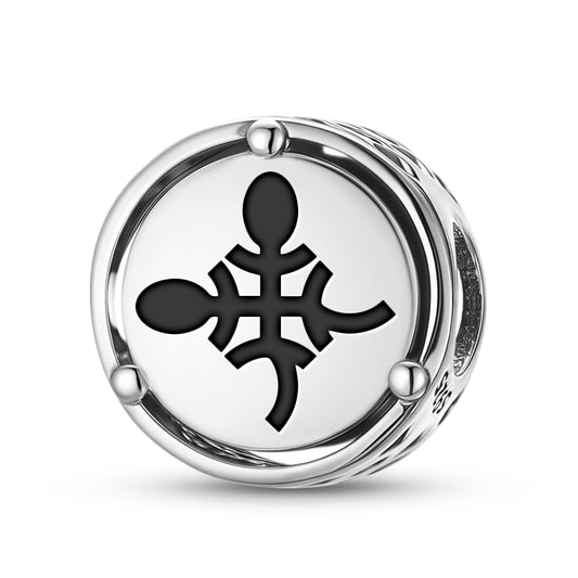 925 Sterling Silver Adinkra Funtumfunafu Charms For Bracelets & Necklaces Pendants Beads Jewelry Fit Pan Bracelet Charm Ethnic Cultural Symbols Gifts For Women