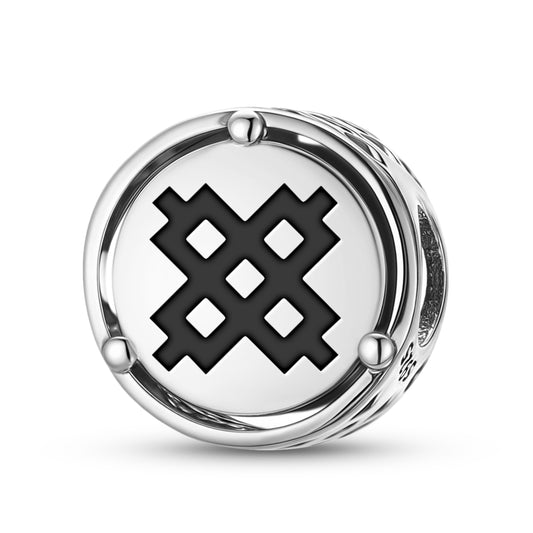 925 Sterling Silver Adinkra Aban Charms For Bracelets & Necklaces Pendants Beads Jewelry Fit Pan Bracelet Charm Ethnic Cultural Symbols Gifts For Women