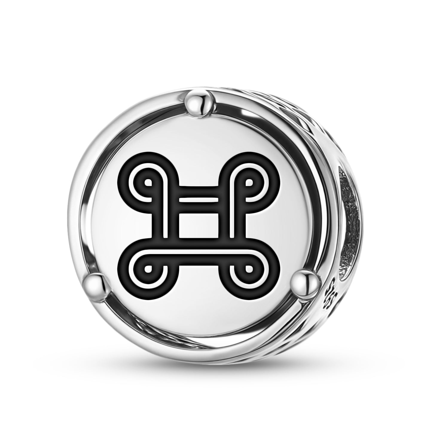 925 Sterling Silver Adinkra Mpatapo Charms For Bracelets & Necklaces Pendants Beads Jewelry Fit Pan Bracelet Charm Ethnic Cultural Symbols Gifts For Women