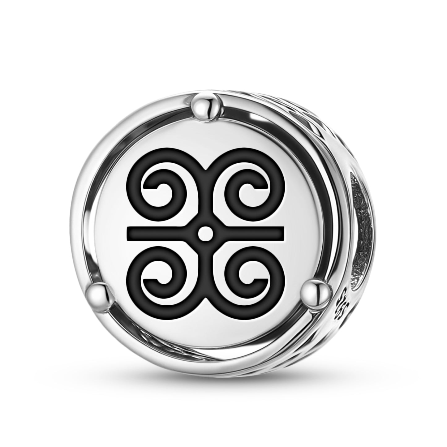 925 Sterling Silver Adinkra Dwannini Mmen Charms For Bracelets & Necklaces Pendants Beads Jewelry Fit Pan Bracelet Charm Ethnic Cultural Symbols Gifts For Women