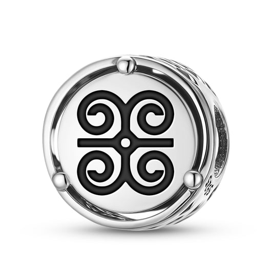 925 Sterling Silver Adinkra Dwannini Mmen Charms For Bracelets & Necklaces Pendants Beads Jewelry Fit Pan Bracelet Charm Ethnic Cultural Symbols Gifts For Women