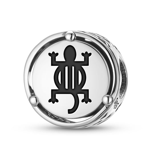 925 Sterling Silver Adinkra Denkyem Charms For Bracelets & Necklaces Pendants Beads Jewelry Fit Pan Bracelet Charm Ethnic Cultural Symbols Gifts For Women