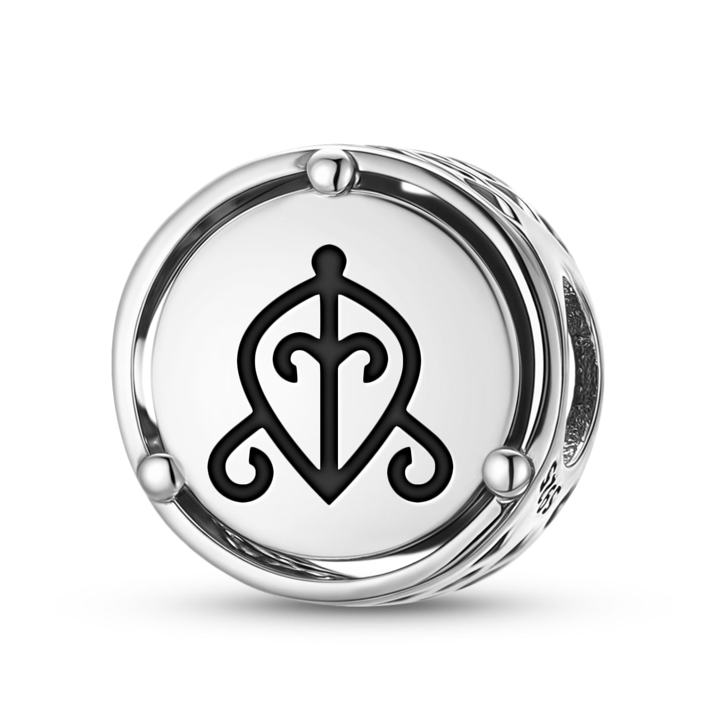925 Sterling Silver Adinkra Odo Nyera Fie Kwan Charms For Bracelets & Necklaces Pendants Beads Jewelry Fit Pan Bracelet Charm Ethnic Cultural Symbols Gifts For Women