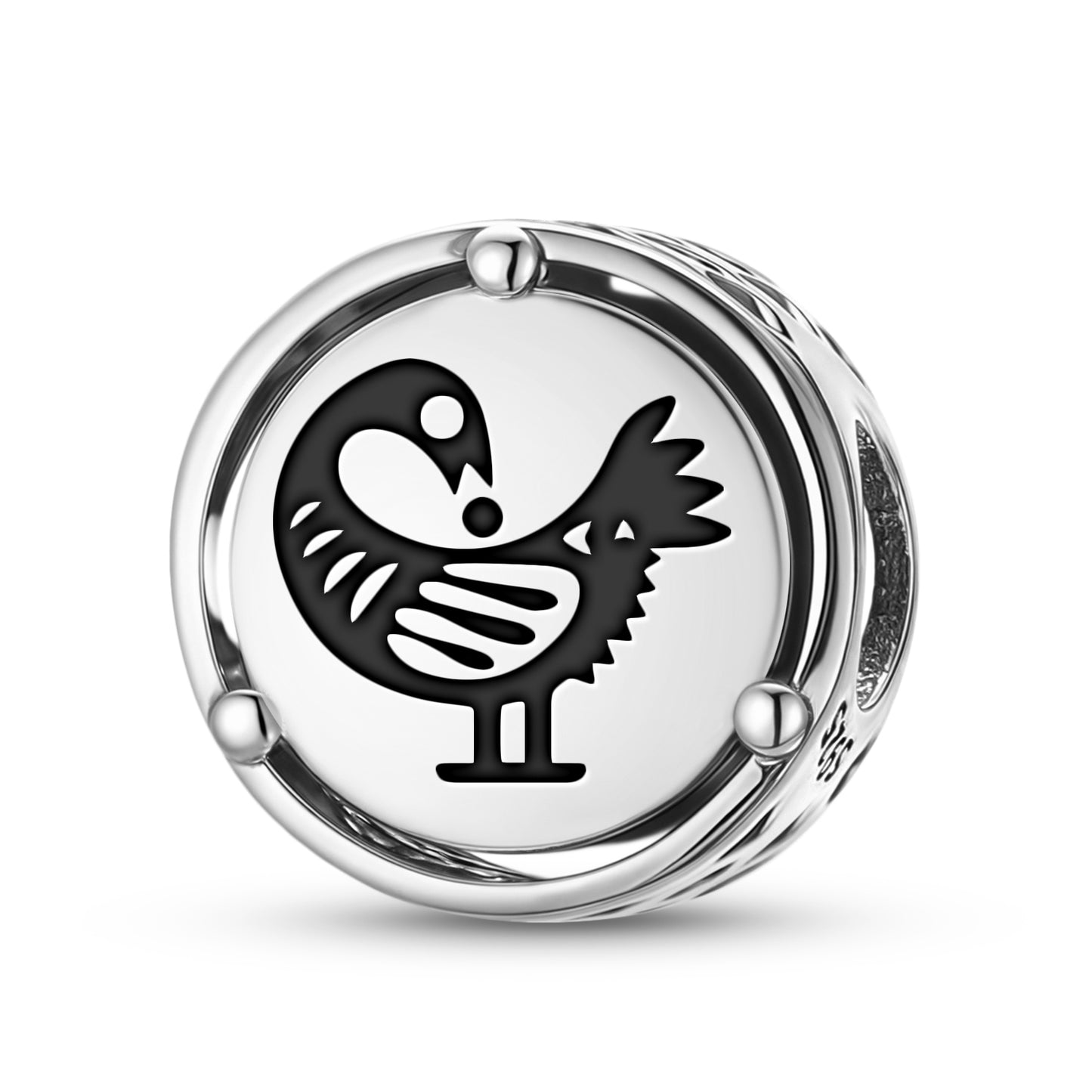 925 Sterling Silver Adinkra Sankofa Charms For Bracelets & Necklaces Pendants Beads Jewelry Fit Pan Bracelet Charm Ethnic Cultural Symbols Gifts For Women