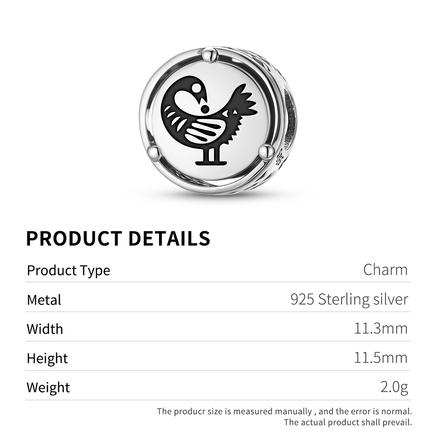 925 Sterling Silver Adinkra Sankofa Charms For Bracelets & Necklaces Pendants Beads Jewelry Fit Pan Bracelet Charm Ethnic Cultural Symbols Gifts For Women