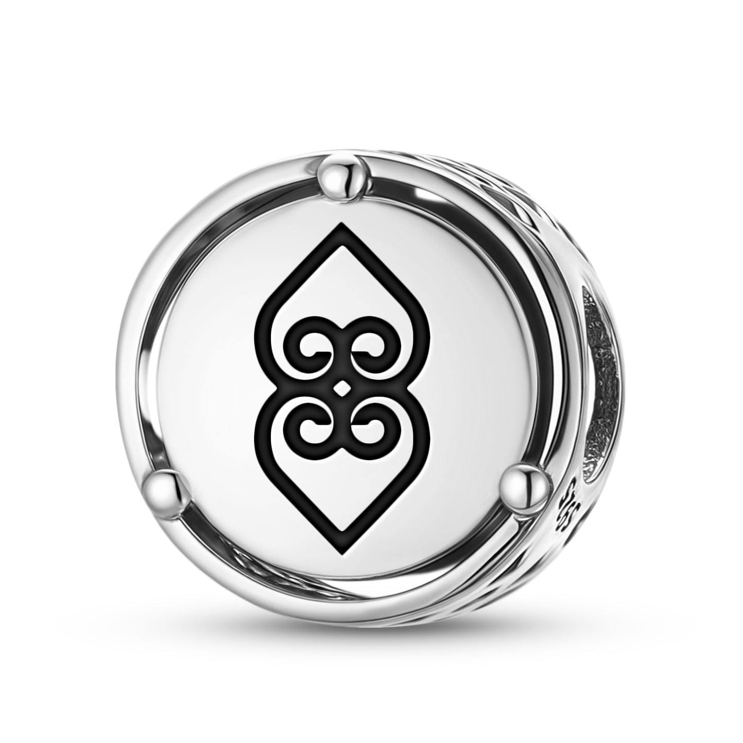 925 Sterling Silver Adinkra Asase Ye Duru Charms For Bracelets & Necklaces Pendants Beads Jewelry Fit Pan Bracelet Charm Ethnic Cultural Symbols Gifts For Women