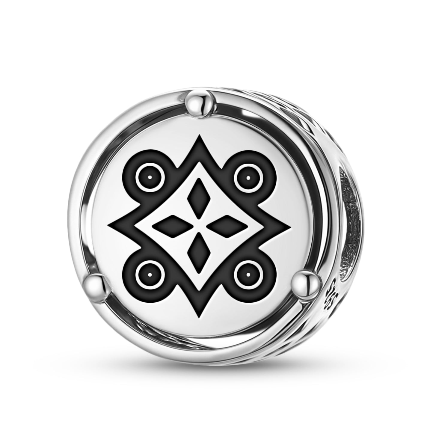 925 Sterling Silver Adinkra Esono Anantam Charms For Bracelets & Necklaces Pendants Beads Jewelry Fit Pan Bracelet Charm Ethnic Cultural Symbols Gifts For Women