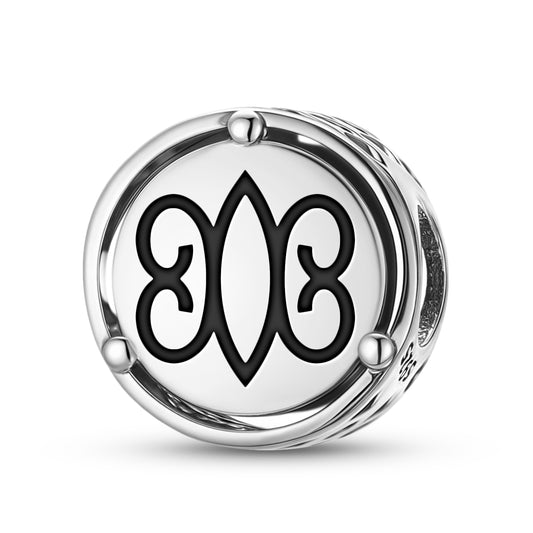 925 Sterling Silver Adinkra Hye Wonhye Charms For Bracelets & Necklaces Pendants Beads Jewelry Fit Pan Bracelet Charm Ethnic Cultural Symbols Gifts For Women