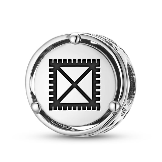 925 Sterling Silver Adinkra Mrammuo Charms For Bracelets & Necklaces Pendants Beads Jewelry Fit Pan Bracelet Charm Ethnic Cultural Symbols Gifts For Women