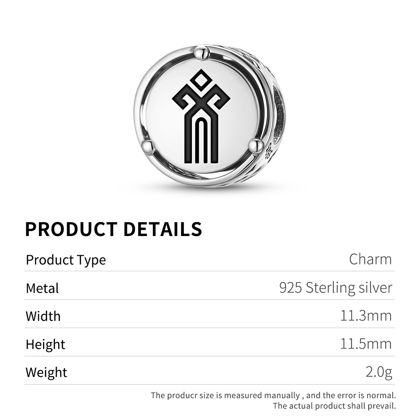 925 Sterling Silver Slavic Chur Charms For Bracelets & Necklaces Pendants Beads Jewelry Fit Pan Bracelet Charm Ethnic Cultural Symbols Gifts For Women