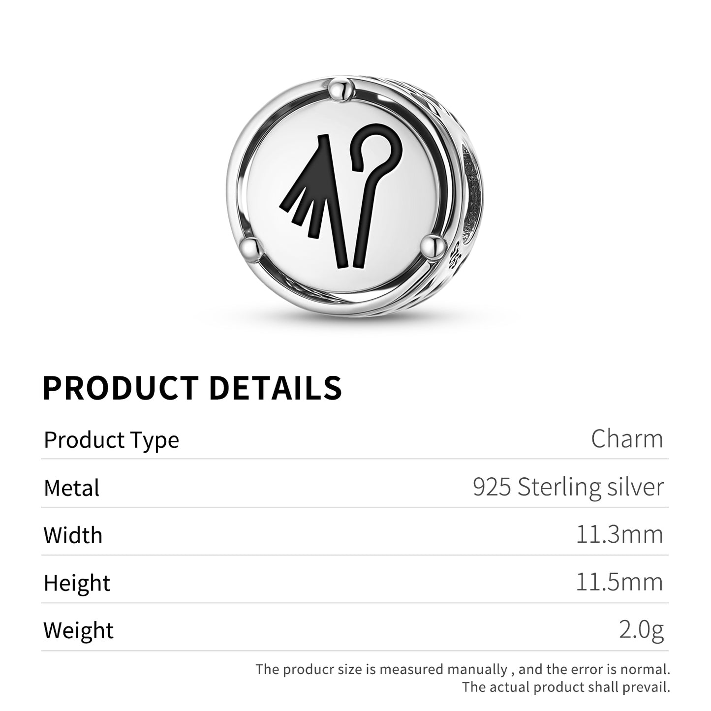 925 Sterling Silver Egyptian Crook And Fall Charms For Bracelets & Necklaces Pendants Beads Jewelry Fit Pan Bracelet Charm Ethnic Cultural Symbols Gifts For Women