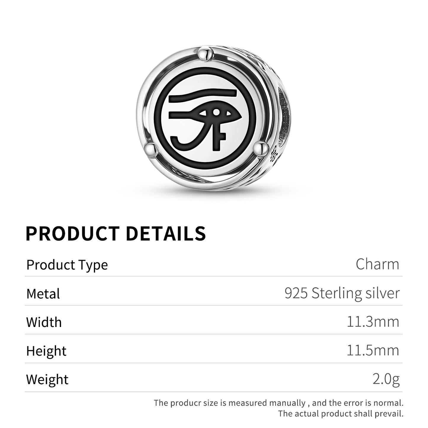 925 Sterling Silver Egyptian Wedjat Charms For Bracelets & Necklaces Pendants Beads Jewelry Fit Pan Bracelet Charm Ethnic Cultural Symbols Gifts For Women