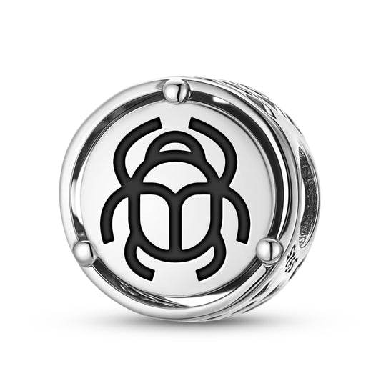 925 Sterling Silver Egyptian Khepra Charms For Bracelets & Necklaces Pendants Beads Jewelry Fit Pan Bracelet Charm Ethnic Cultural Symbols Gifts For Women