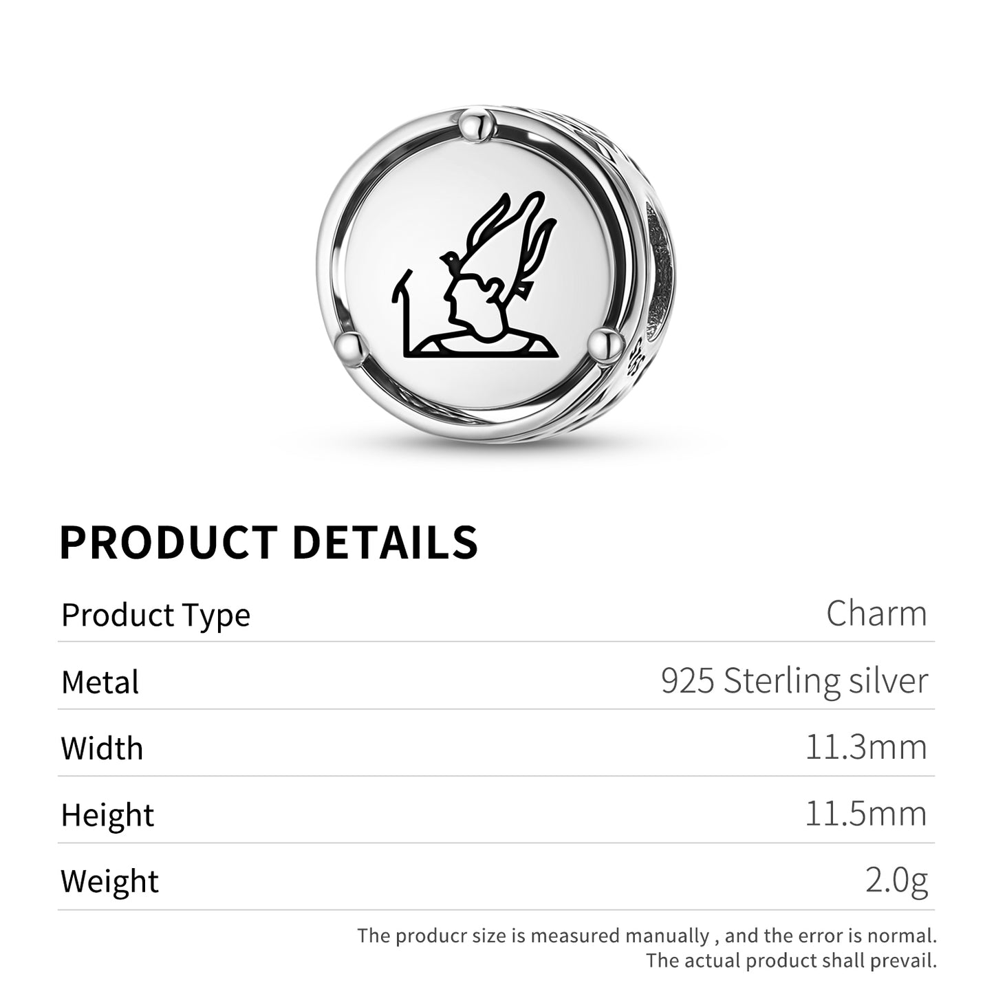 925 Sterling Silver Egyptian Satis Satet Charms For Bracelets & Necklaces Pendants Beads Jewelry Fit Pan Bracelet Charm Ethnic Cultural Symbols Gifts For Women