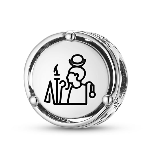 925 Sterling Silver Egyptian Khonsu Charms For Bracelets & Necklaces Pendants Beads Jewelry Fit Pan Bracelet Charm Ethnic Cultural Symbols Gifts For Women