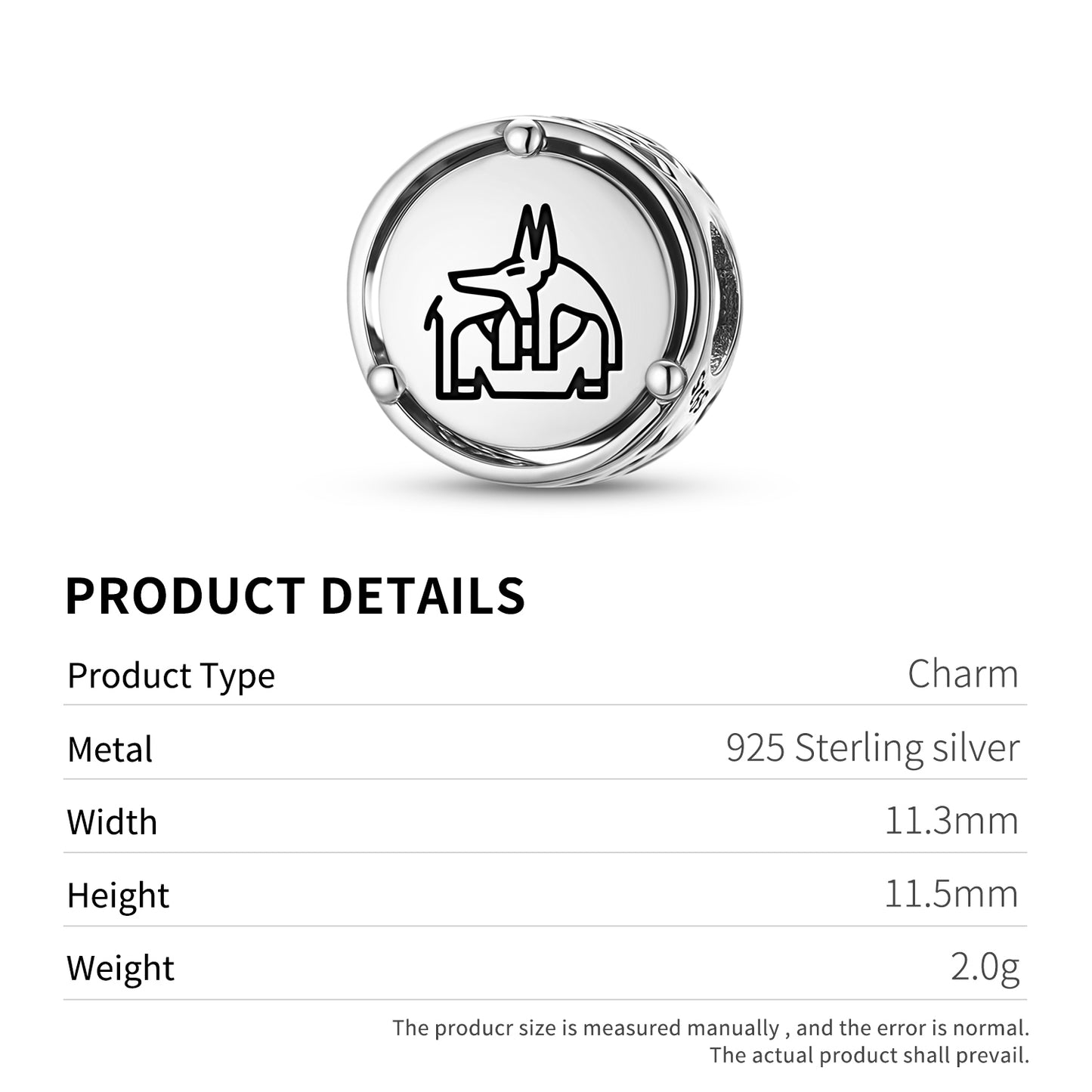 925 Sterling Silver Egyptian Anubis Charms For Bracelets & Necklaces Pendants Beads Jewelry Fit Pan Bracelet Charm Ethnic Cultural Symbols Gifts For Women