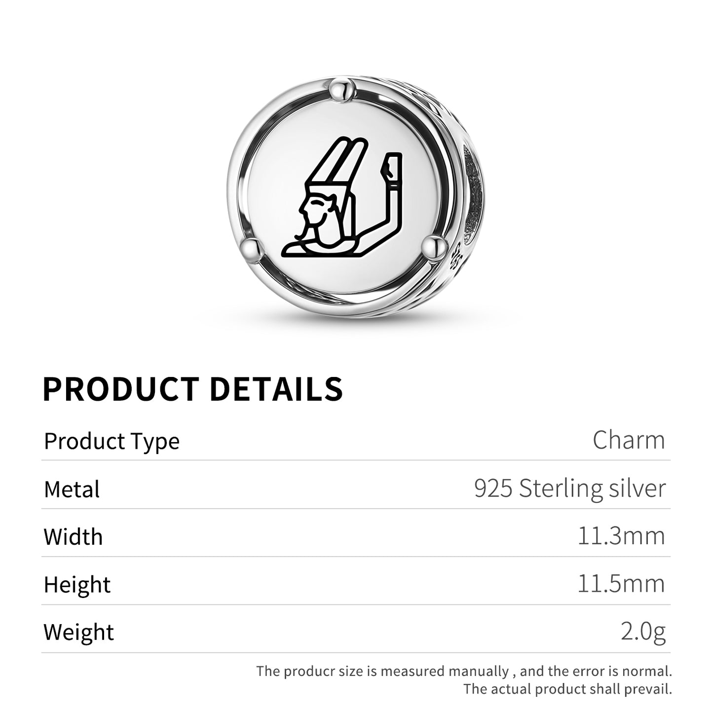 925 Sterling Silver Egyptian Min Charms For Bracelets & Necklaces Pendants Beads Jewelry Fit Pan Bracelet Charm Ethnic Cultural Symbols Gifts For Women