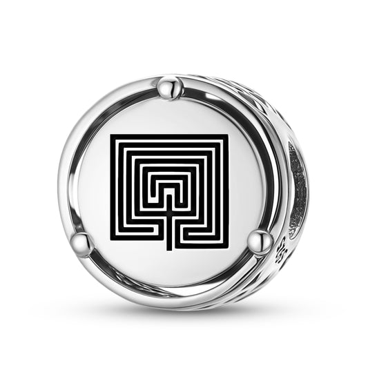 925 Sterling Silver Hopi Tapuat Charms For Bracelets & Necklaces Pendants Beads Jewelry Fit Pan Bracelet Charm Ethnic Cultural Symbols Gifts For Women