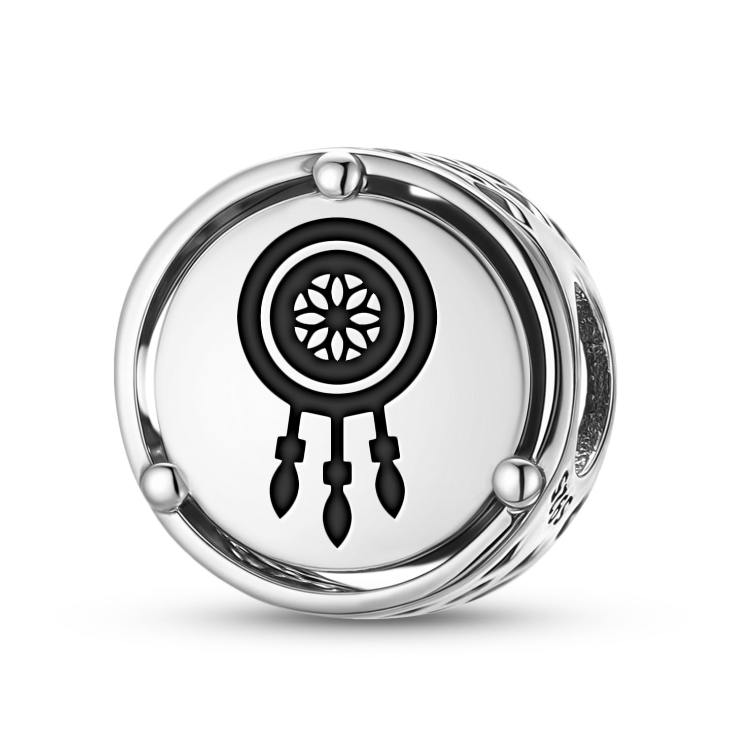 925 Sterling Silver Lakota Sioux Dreamcatcher Charms For Bracelets & Necklaces Pendants Beads Jewelry Fit Pan Bracelet Charm Ethnic Cultural Symbols Gifts For Women