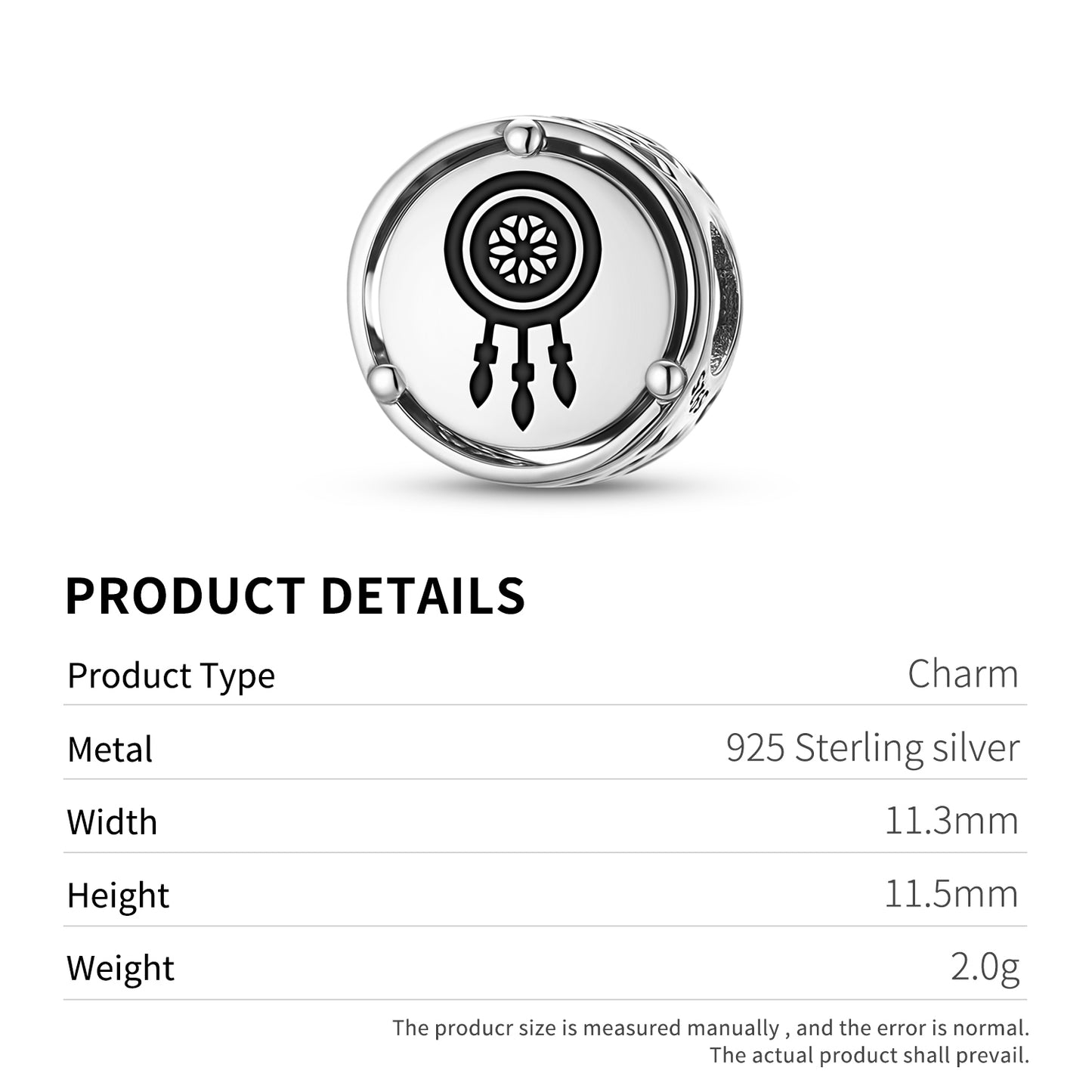 925 Sterling Silver Lakota Sioux Dreamcatcher Charms For Bracelets & Necklaces Pendants Beads Jewelry Fit Pan Bracelet Charm Ethnic Cultural Symbols Gifts For Women