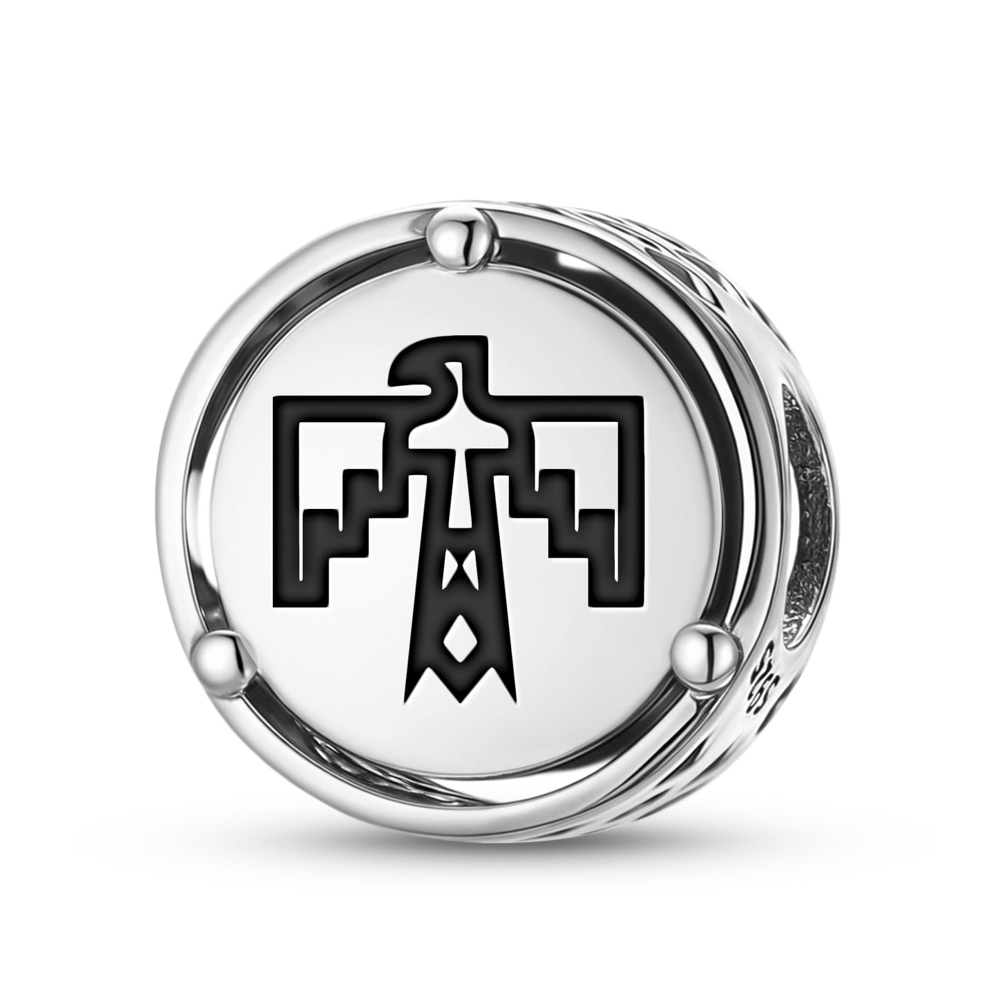 925 Sterling Silver Lakota Sioux Thunderbird Charms For Bracelets & Necklaces Pendants Beads Jewelry Fit Pan Bracelet Charm Ethnic Cultural Symbols Gifts For Women