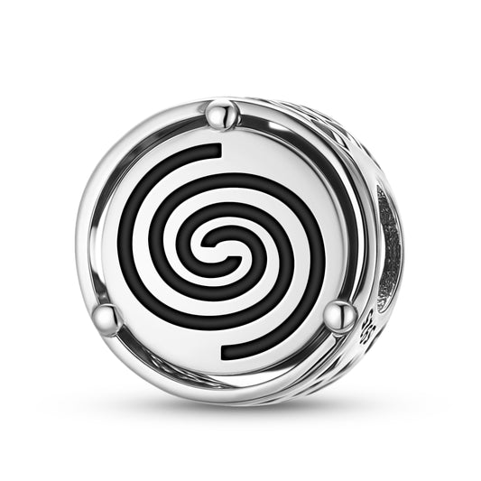 925 Sterling Silver Taino Spiral Charms For Bracelets & Necklaces Pendants Beads Jewelry Fit Pan Bracelet Charm Ethnic Cultural Symbols Gifts For Women
