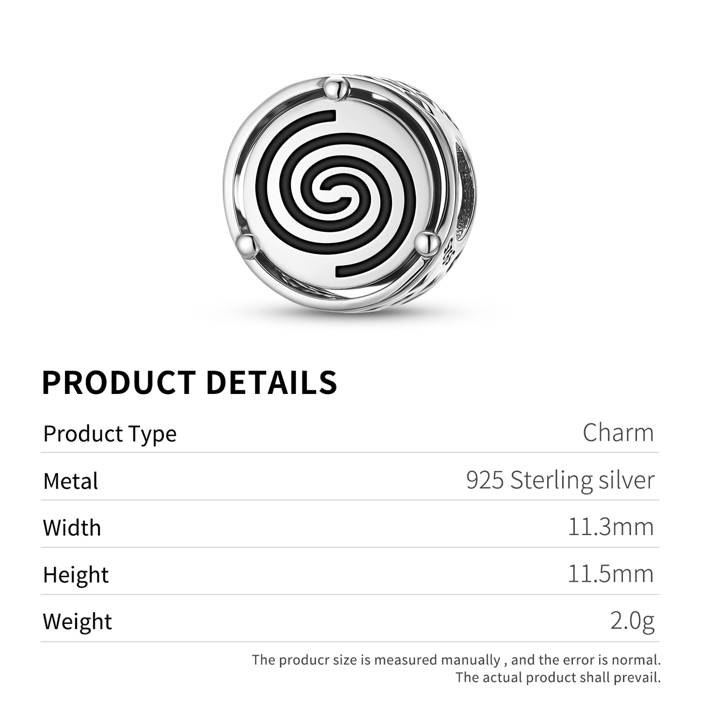 925 Sterling Silver Taino Spiral Charms For Bracelets & Necklaces Pendants Beads Jewelry Fit Pan Bracelet Charm Ethnic Cultural Symbols Gifts For Women