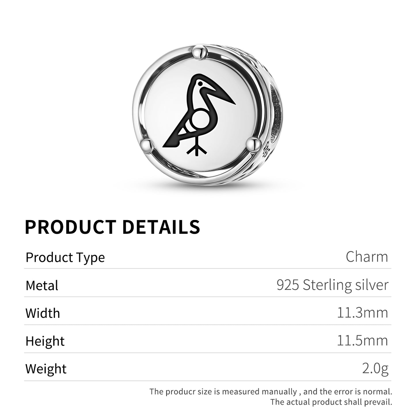 925 Sterling Silver Taino Bird Charms For Bracelets & Necklaces Pendants Beads Jewelry Fit Pan Bracelet Charm Ethnic Cultural Symbols Gifts For Women
