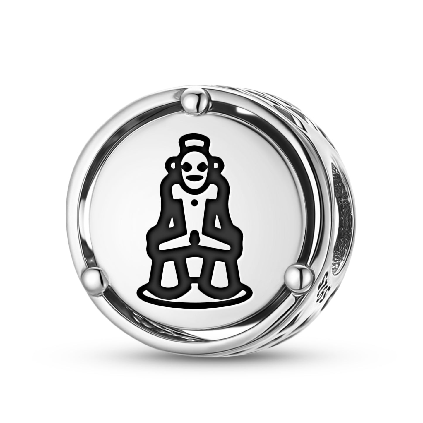 925 Sterling Silver Taino God Of Cohoba Charms For Bracelets & Necklaces Pendants Beads Jewelry Fit Pan Bracelet Charm Ethnic Cultural Symbols Gifts For Women