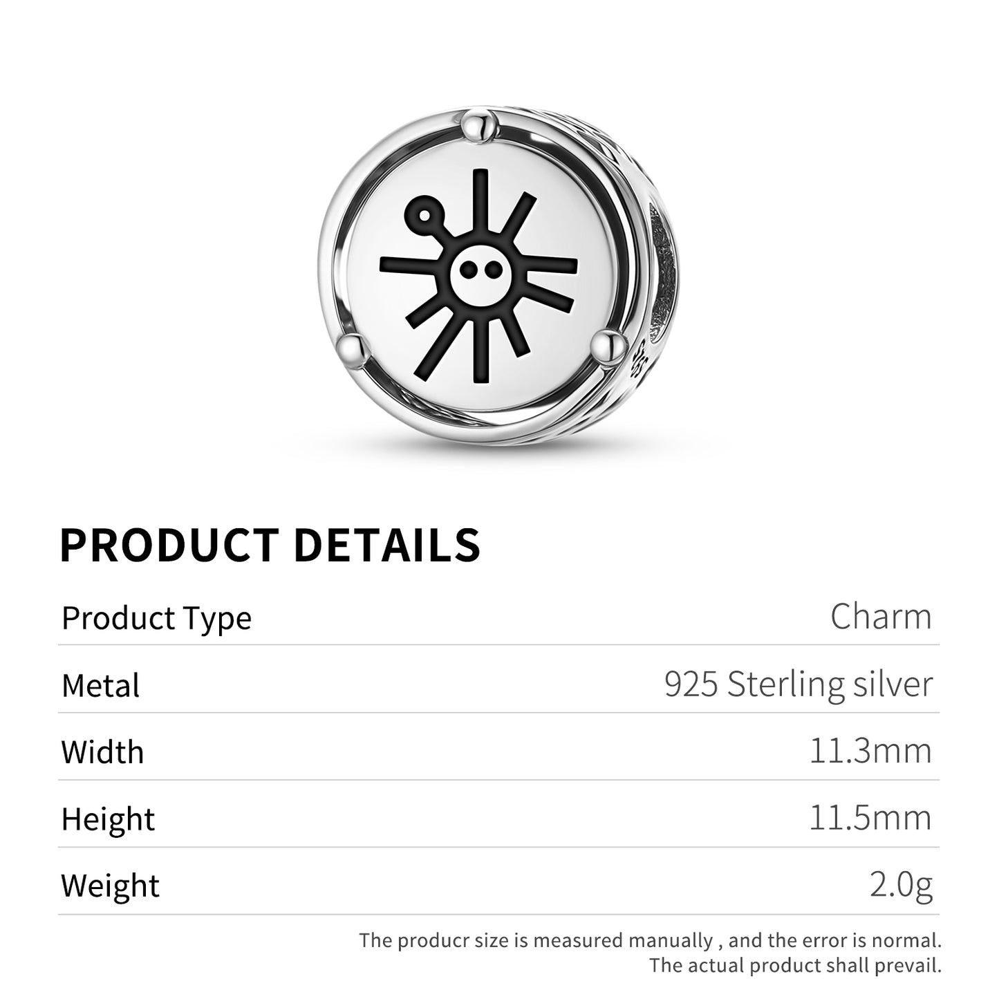 925 Sterling Silver Taino Sun God Charms For Bracelets & Necklaces Pendants Beads Jewelry Fit Pan Bracelet Charm Ethnic Cultural Symbols Gifts For Women